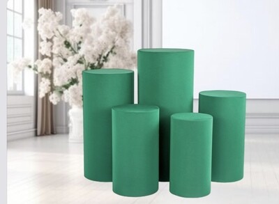 Spandex Pillar Covers for Metal Cylinder Pedestal Stands 5 pcs/set - Emerald Green