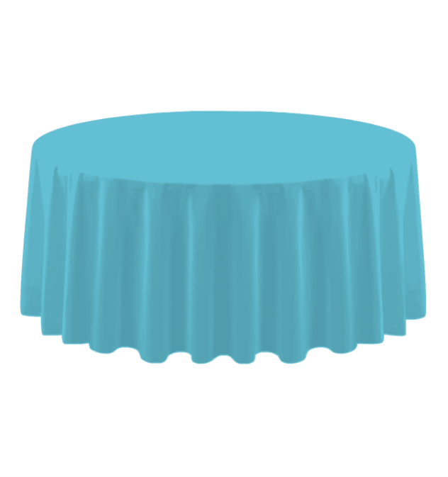 Polyester 120" Round Tablecloth - Aqua