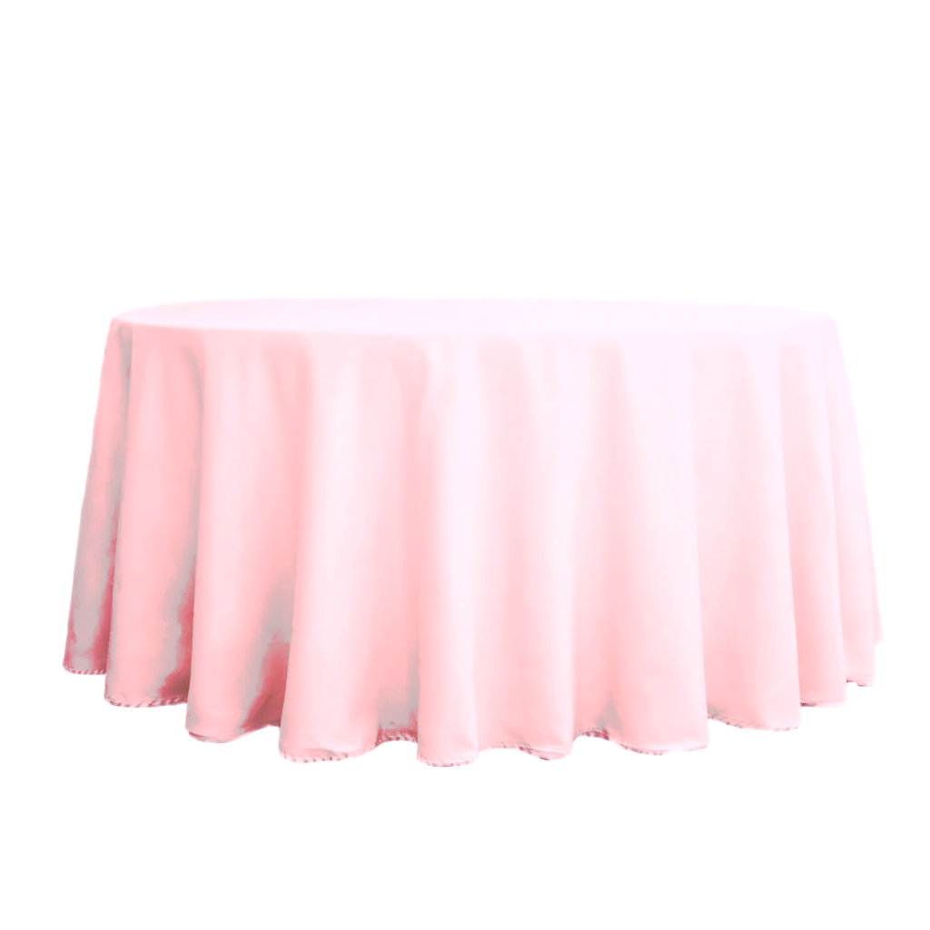 Polyester 120" Round Tablecloth - Baby Pink