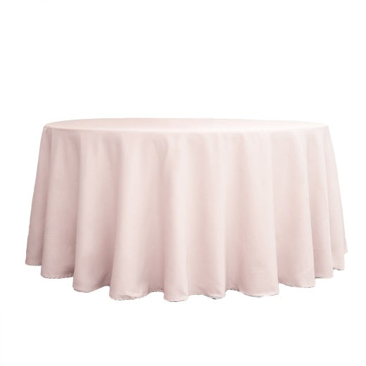Polyester 120" Round Tablecloth - Blush