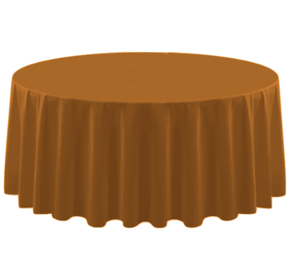 Polyester 120" Round Tablecloth - Burnt Orange