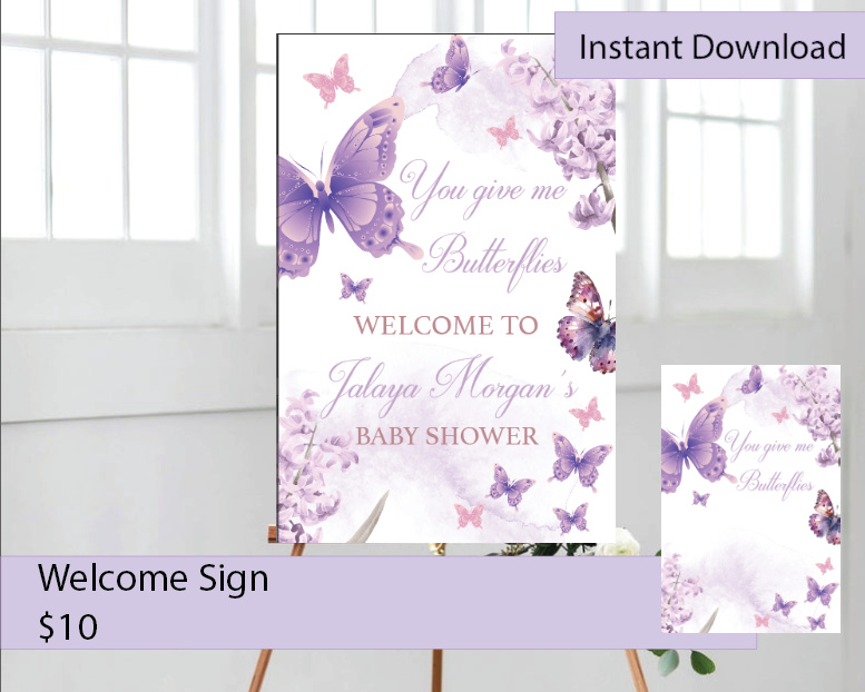 Butterfly welcome sign