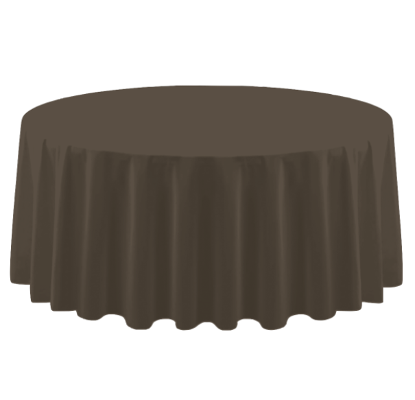 Polyester 120" Round Tablecloth - Brown
