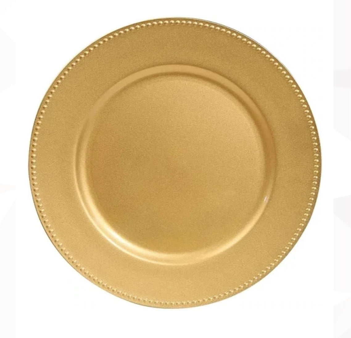 Gold Round Acrylic Plastic Charger Plates, Dinner Party Table Decor