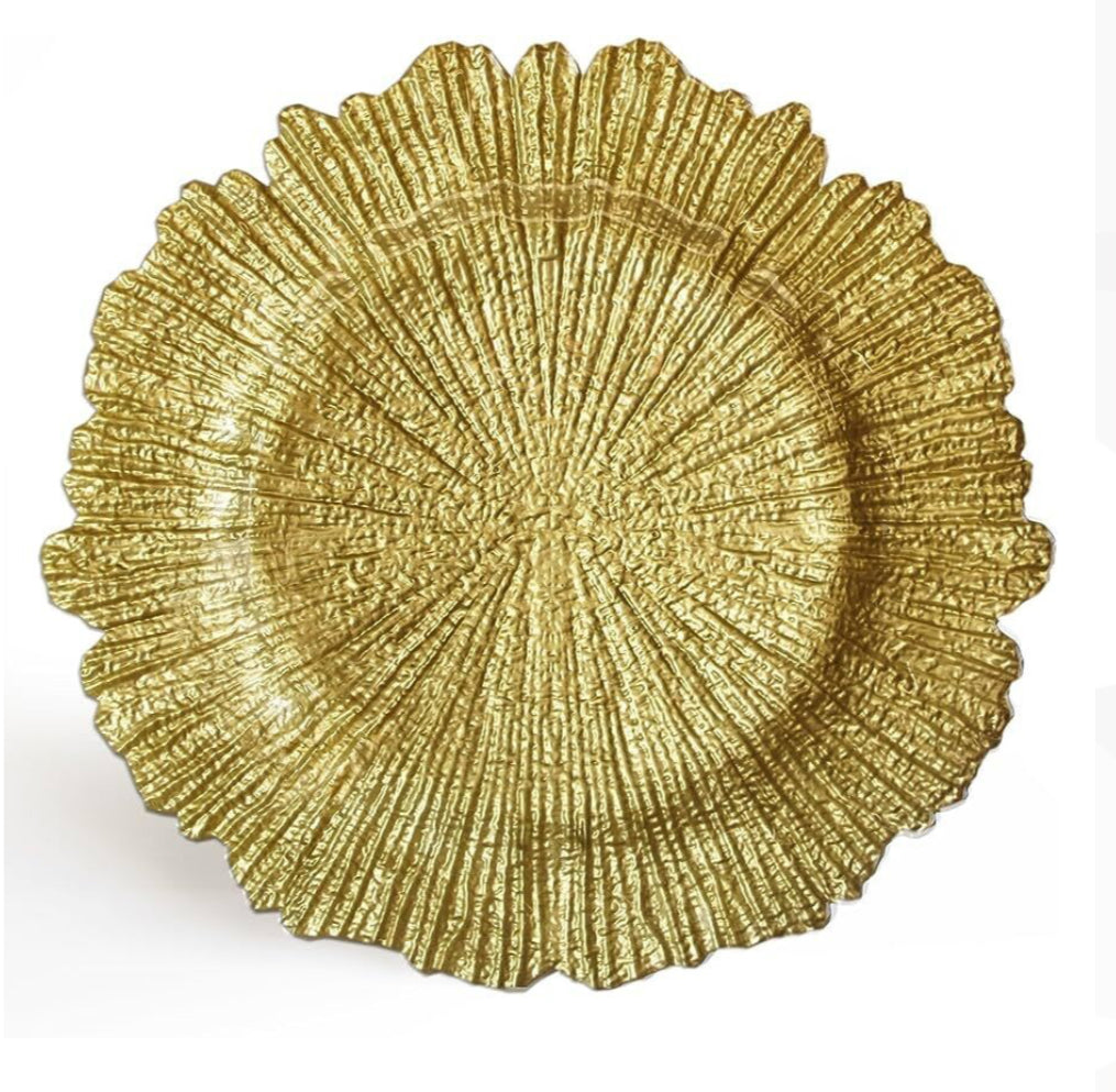 Reef Acrylic Plastic Charger Plate - Gold