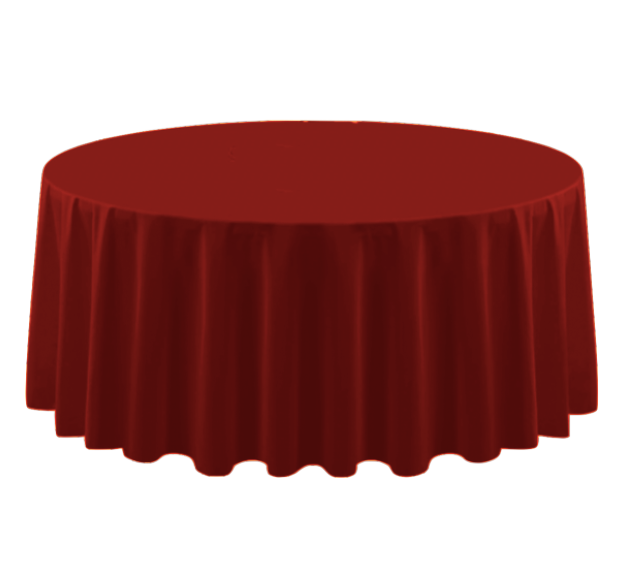 Polyester 120" Round Tablecloth - Red