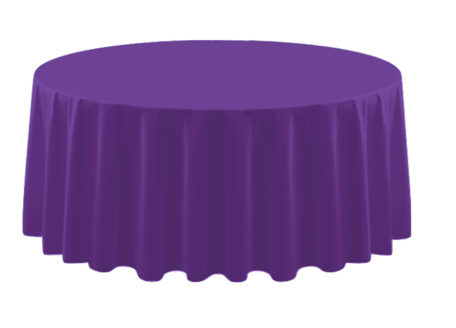 Polyester 120" Round Tablecloth - Purple