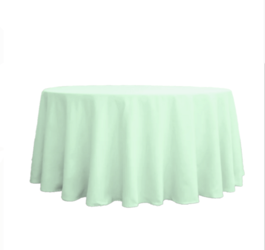 Polyester 120" Round Tablecloth - Mint Green