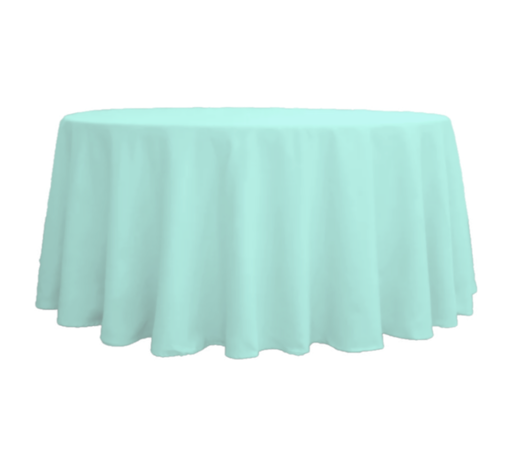 Polyester 120" Round Tablecloth - Tiffany Blue