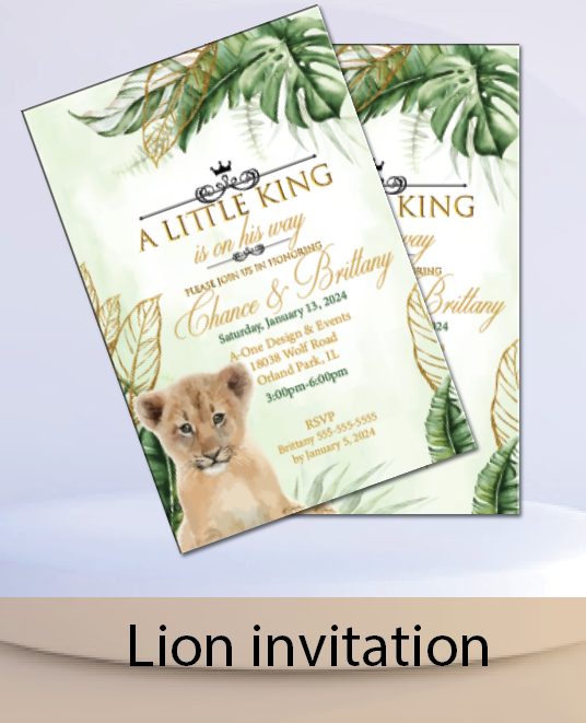 Lion invitation - DIGITAL ( EDITABLE INVITATION)