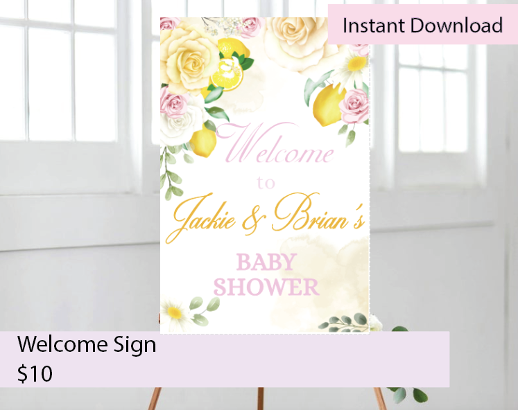 Lemon welcome sign- pink