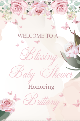 Butterfly - Blissing- Welcome sign- blush- INSTANT DOWNLOAD
