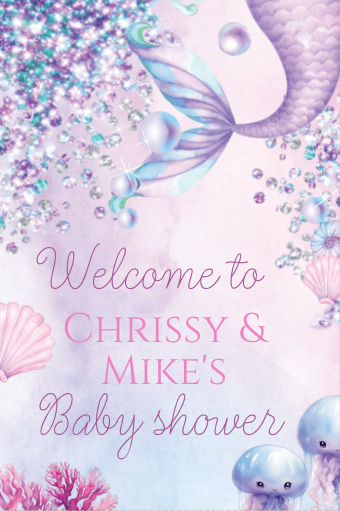 Mermaid- welcome sign-- INSTANT DOWNLOAD