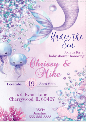 Mermaid invitation - INSTANT DOWNLOAD