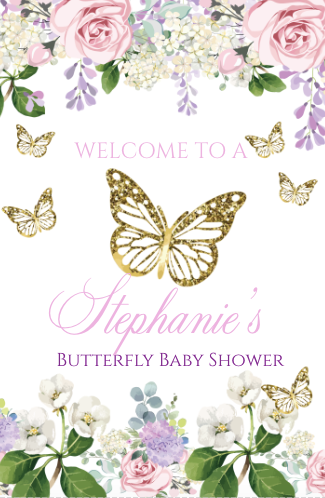 Butterfly - White- Welcome sign- - INSTANT DOWNLOAD