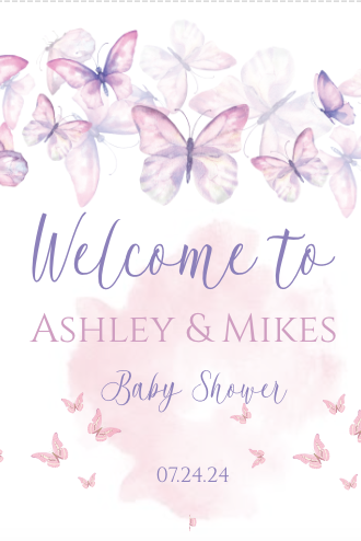 Butterfly -Purple Fade- Welcome sign- - INSTANT DOWNLOAD