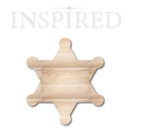 Badge star- Wood- 3 days TURN AROUND { PICK UP ONLY}