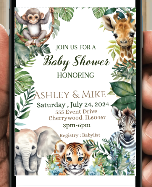 Safari Invitation - Digital Download - Instant download