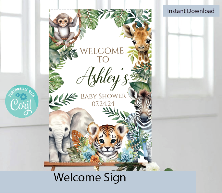 Safari Welcome sign - Digital Download - Instant download
