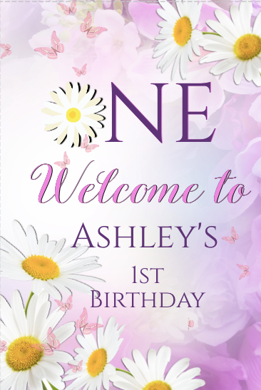 Daisy - Welcome Sign - Lilac -- - INSTANT DOWNLOAD