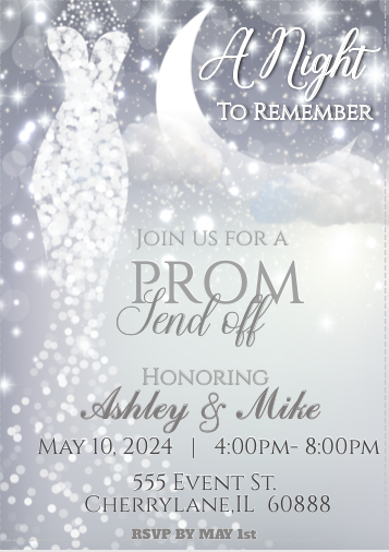 Prom - Invitation - white - INSTANT DOWNLOAD