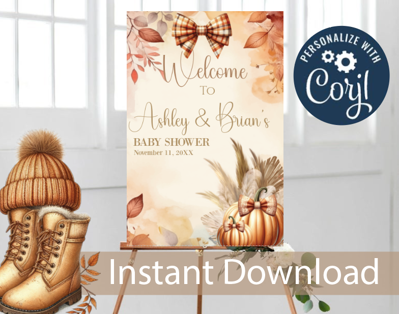 Fall Theme- Welcome sign - INSTANT DOWNLOAD