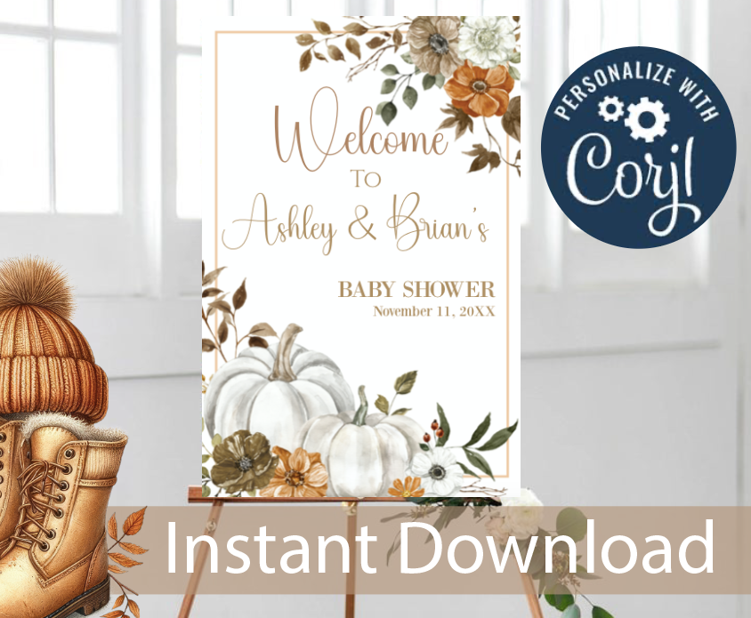 Fall Theme- 2- Welcome sign - INSTANT DOWNLOAD