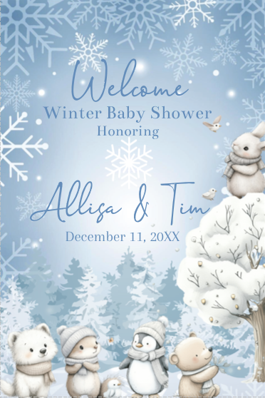 Winter wonderland Fun welcome sign- Blue (Copy)