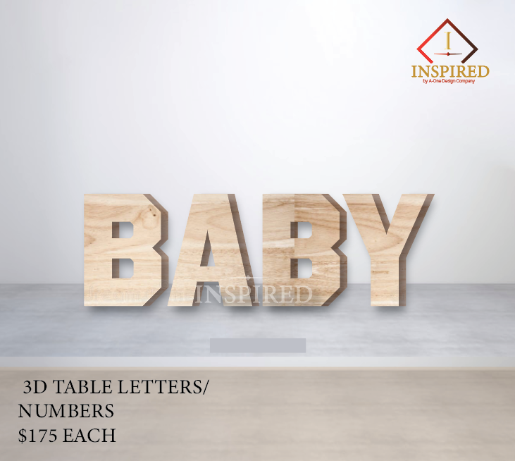3D table Letters- Wood Build { PICK UP ONLY}