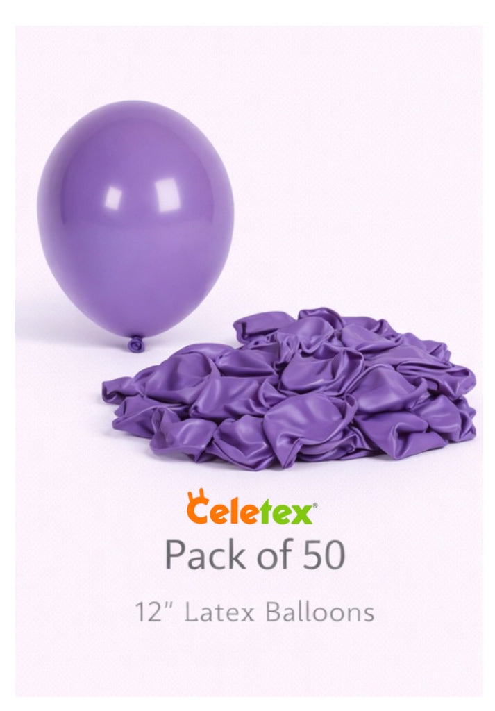 12” & 5” Latex Balloon –Standard Lavender - Balloons -Helium available)