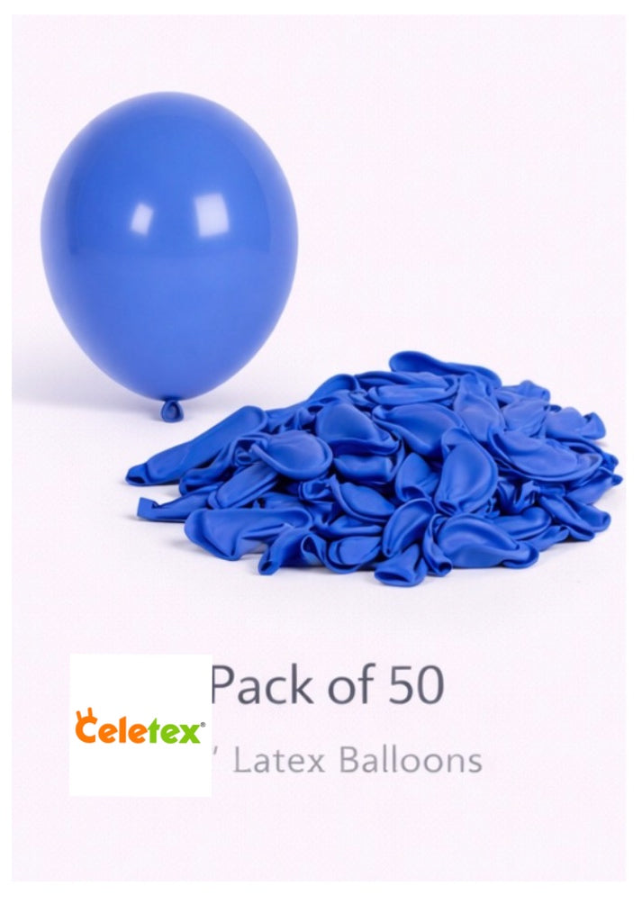 12” & 5” Latex Balloon – Dark Blue - Balloons -Helium available)