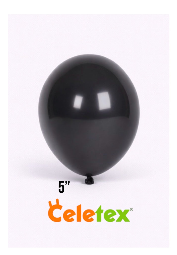 12” & 5” Latex Balloon –Standard Black- Balloons -Helium available)