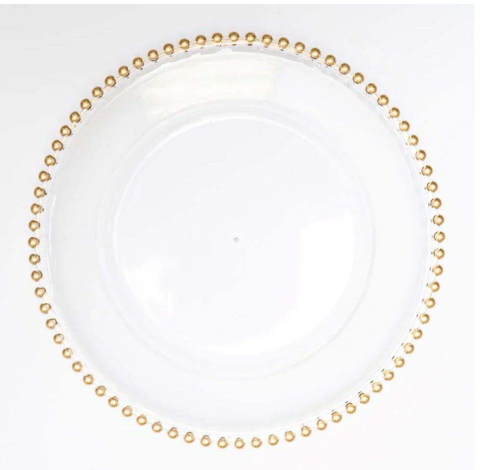 Gold beaded charger plates