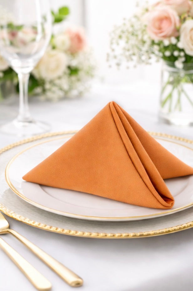 5 Napkins per pack |  Burnt Orange Napkins