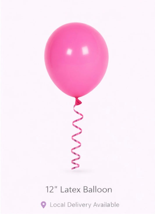 12-Inch Latex Balloon – Berry Pink/ Fuschia-balloons - 50 pack or  Helium Fill Available (Copy)
