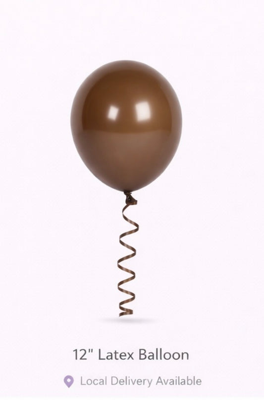 12” & 5” Latex Balloon –  Retro Chocolate - (12” balloon -Helium available)