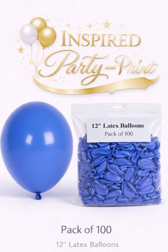 12” & 5” Latex Balloon – Dark Blue - Balloons -Helium available)