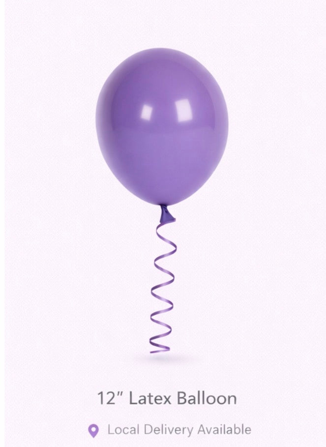 12” & 5” Latex Balloon –Standard Lavender - Balloons -Helium available)