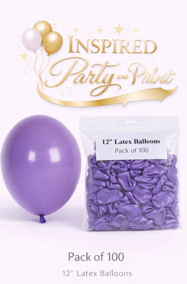 12” & 5” Latex Balloon –Standard Lavender - Balloons -Helium available)