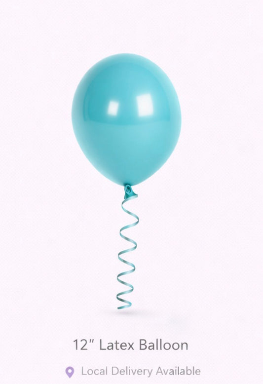 12” & 5” Latex Balloon – Caribbean Blue- Balloons -Helium available)