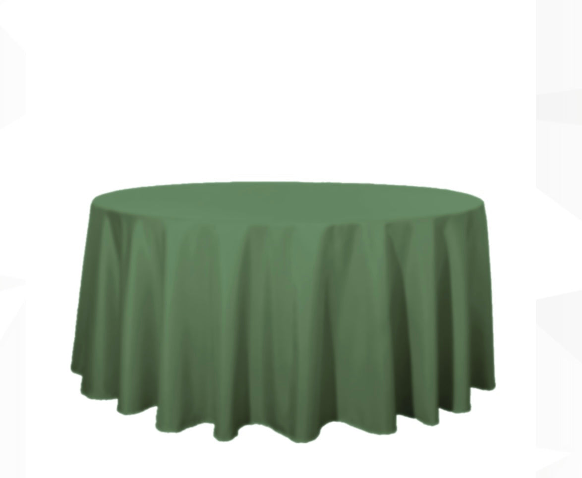 Polyester 120" Round Tablecloth - Olive Green