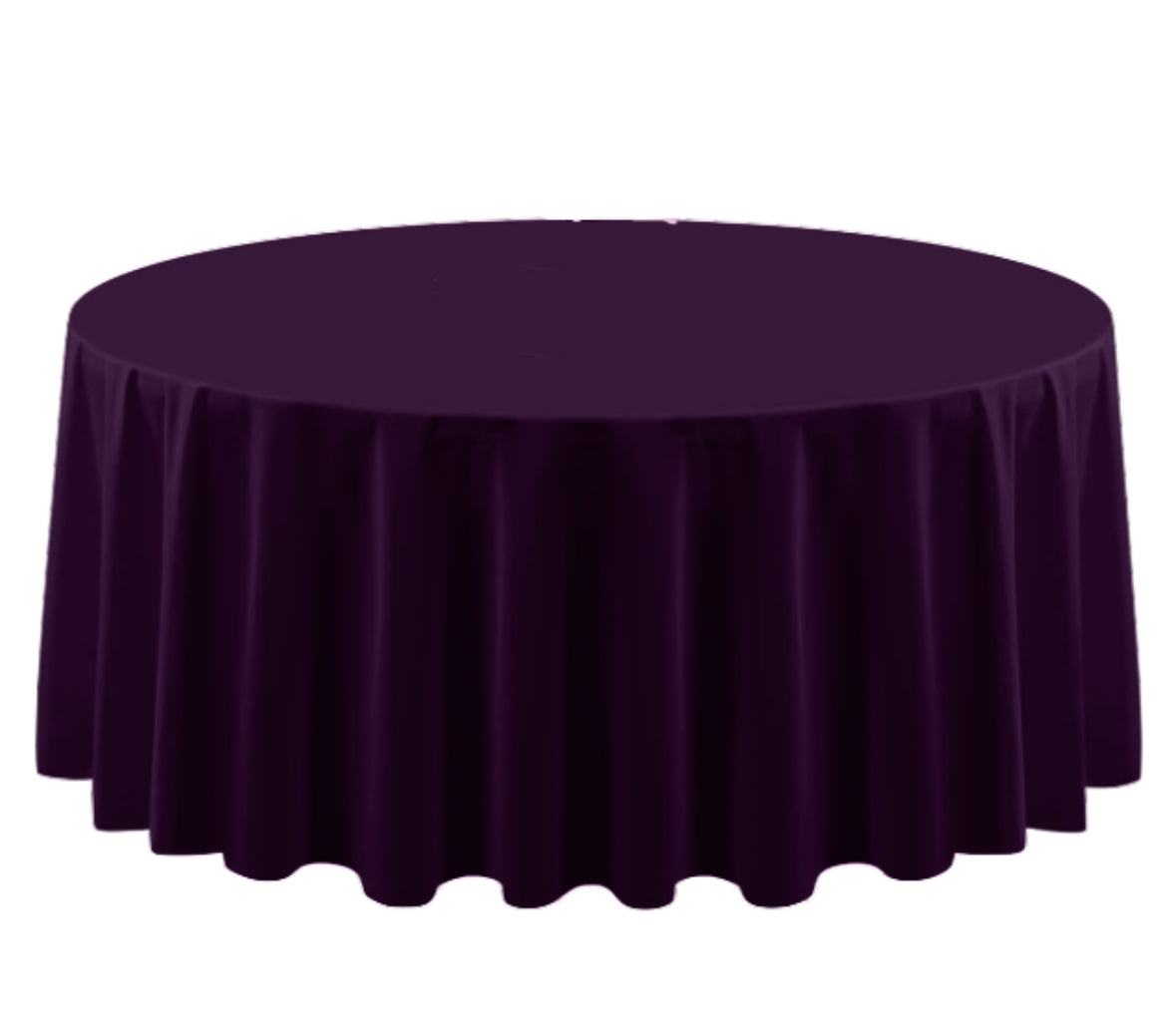 Polyester 120" Round Tablecloth - Plum