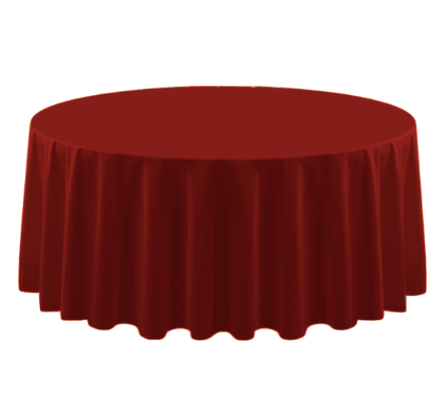 Polyester 120" Round Tablecloth -  Red