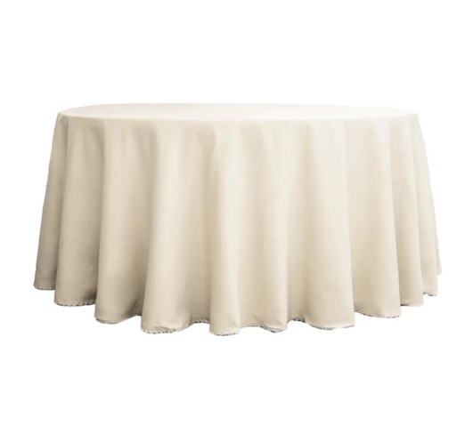 Polyester 120" Round Tablecloth - Nude