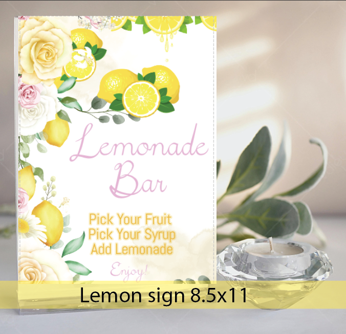 Lemon Sign - Lemonade Bar - pink