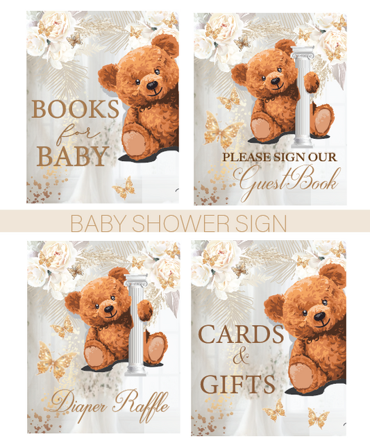 Teddy bear signs - INSTANT DOWNLOAD