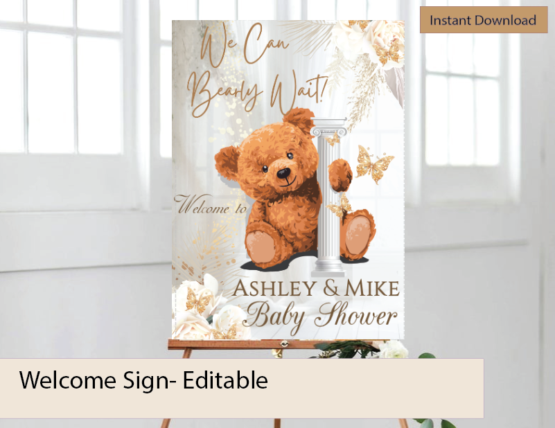 Teddy bear Welcome sign