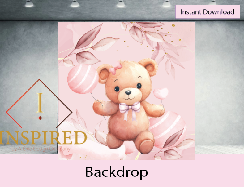 Teddy Bear- pink/dusty rose- Digital Download - Instant download