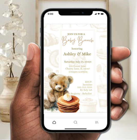 Baby brunch invitation -nude- INSTANT DOWNLOAD