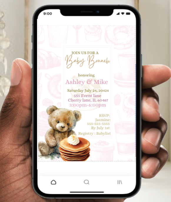 Baby brunch invitation -pink- INSTANT DOWNLOAD